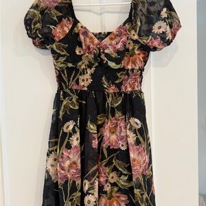 Floral Black Dress